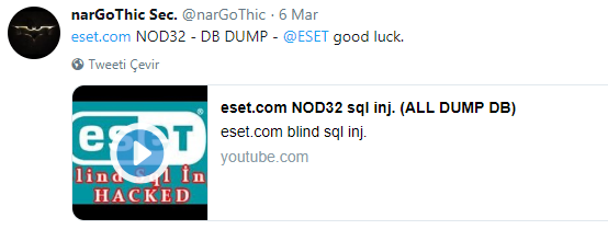 ESET'in Veritabanı Hacklendi